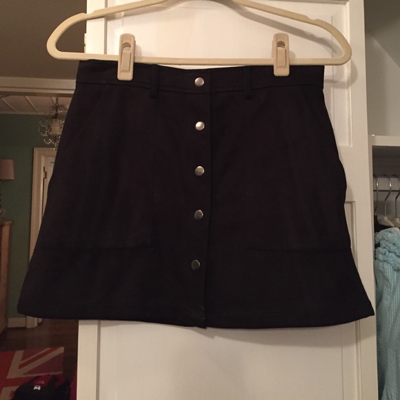 Suede Black Skirt