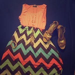 Fun and flirty chevron maxi dress.