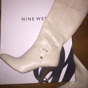 Nine West winter white leather boots