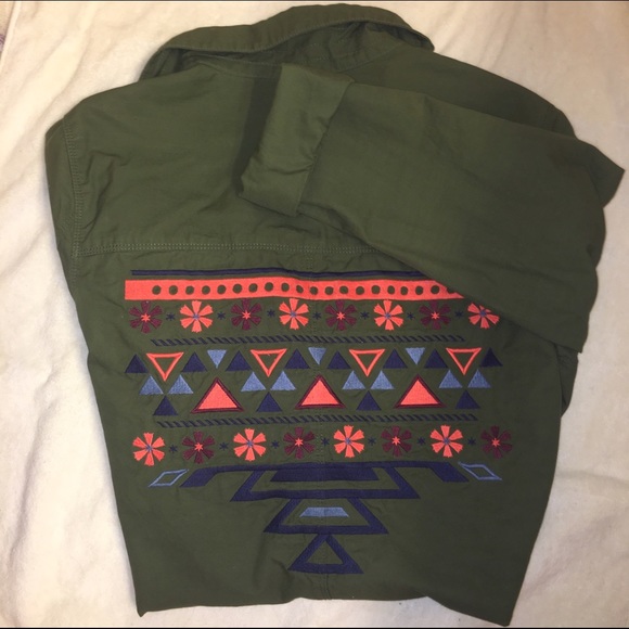 Old Navy Army Green Jacket W/Back Detail