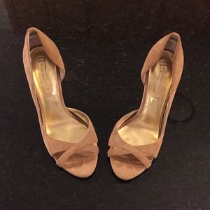 BCBG Tan Suede Pumps