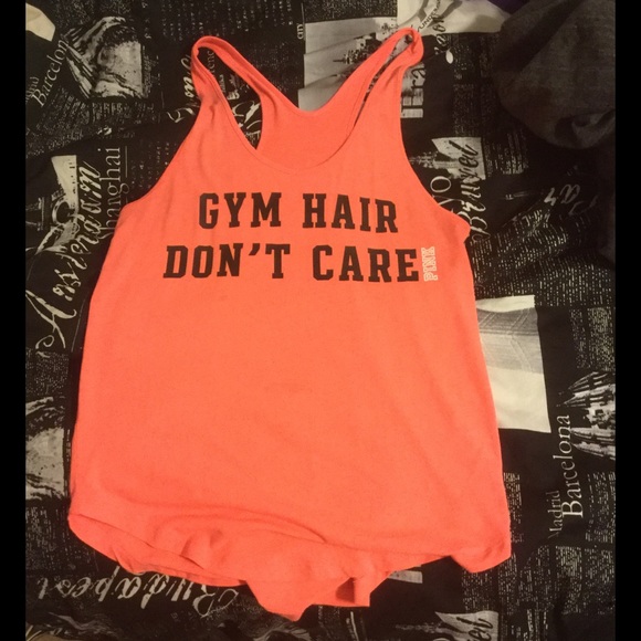 Pink Victoria S Secret Tops Gym Hair Dont Care Tank Poshmark