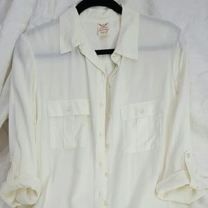 Cream colored blouse 100%raylon