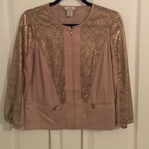 Never worn size 6 light weight beige shirt!