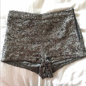 NWOT Silver Sequin Hotpants / Shorts
