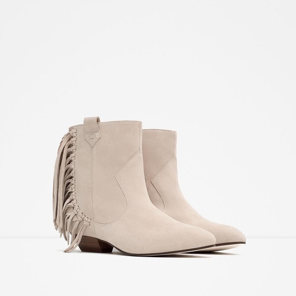 Brand new Zara fringe suede boots