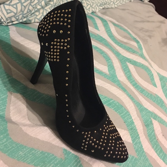 Black studded heels