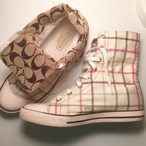 ✨Plaid high top COACH sneakers✨