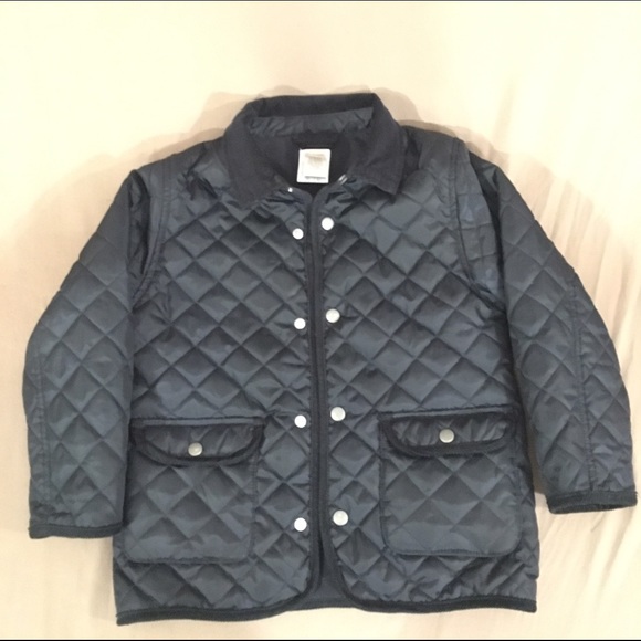 Gymboree black quilted coat boys 5-6