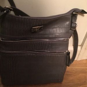 Gray cross body purse