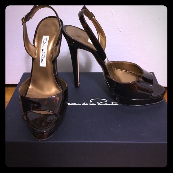 Oscar de la Renta patent-leather sandal size 36