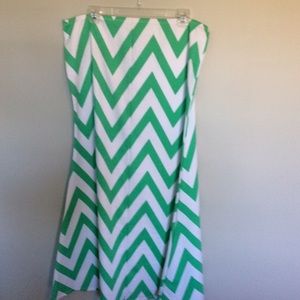 Green and white chevron skirt