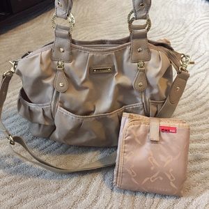 StorkSak Olivia Diaper Bag in Sand