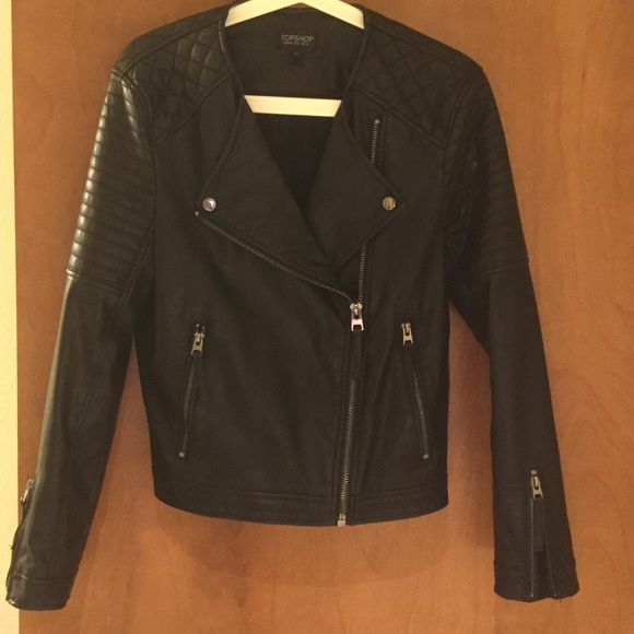 TOPSHOP Black Faux Leather Jacket
