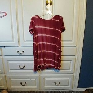 Red ty dye t shirt dress