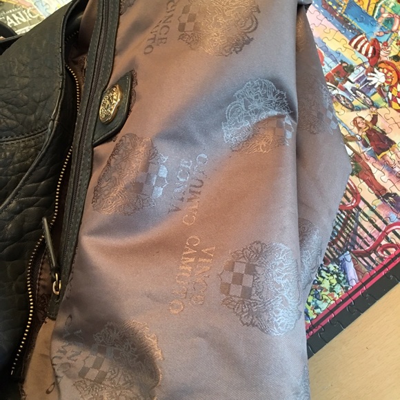 VINCE CAMUTO SLATE GREY LEATHER TOTE/ SHOULDER - Picture 2 of 6