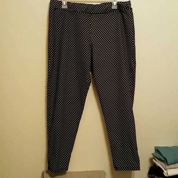 Polka dot pants ankle pants