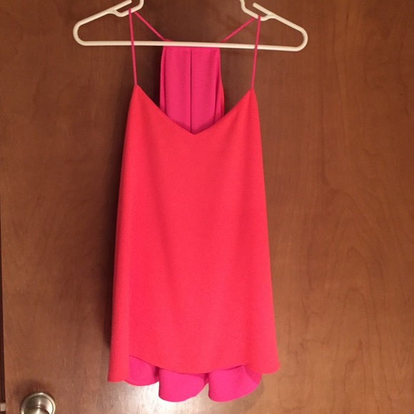 Coral/ bright pink reversible tank top