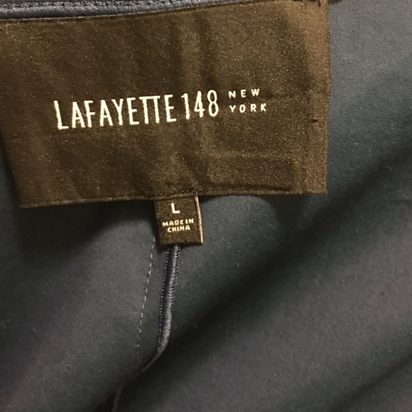 Lafayette 148 New York Blue Cinched Waist Coat - Picture 4 of 4