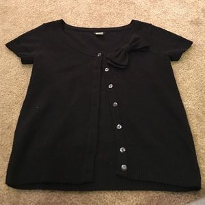 👻 J. Crew Short Sleeve Cardigan with Bow