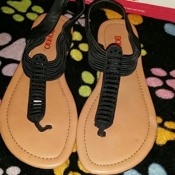 Black and brown sandals