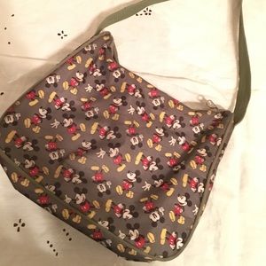 Disney Mickey Print Nylon Shoulder Bag /Lunch Tote