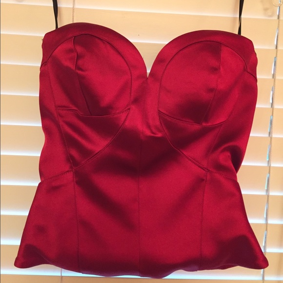 Bebe red sexy strapless top