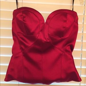 Bebe red sexy strapless top