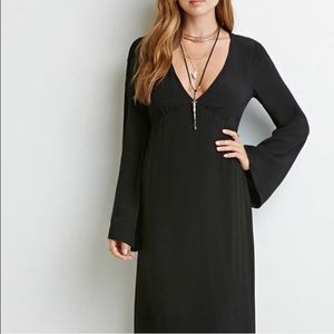 Black Crochet Maxi Dress Morticia Addams Costume