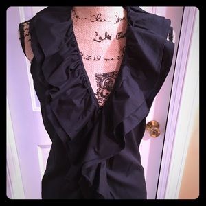 Sleeveless ruffled blouse