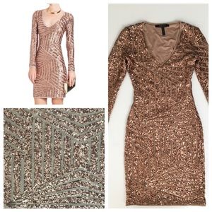 BCBGMAXAZRIA long sleeve sequin dress