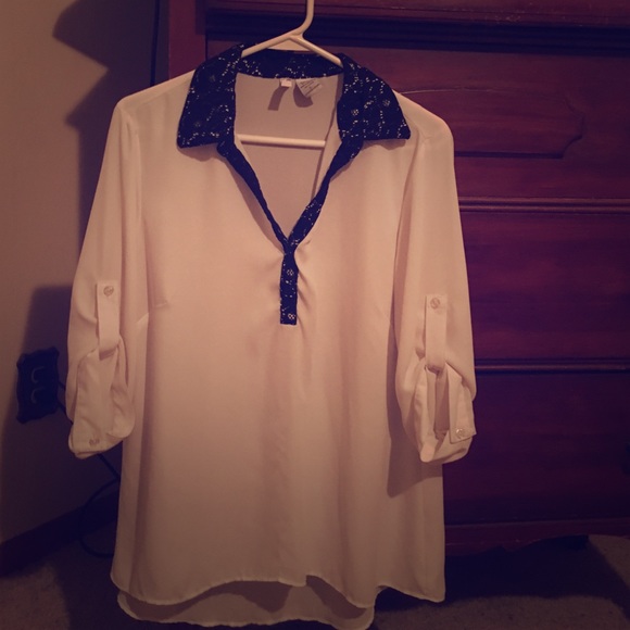 White and Black Blouse