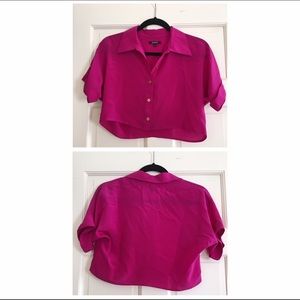 Naven bright pink crop blouse