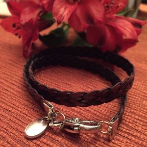 Custom leather double wrap bracelet.