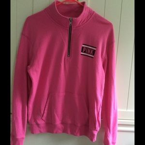 VS Pink Half Zip Sweatshirt Pink Womens XS VS Pink Half Zip Sweatshirt Pink Womens XS