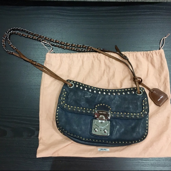 Miu Miu studded leather shoulder bag