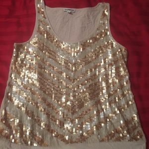 Gold sequin tank top