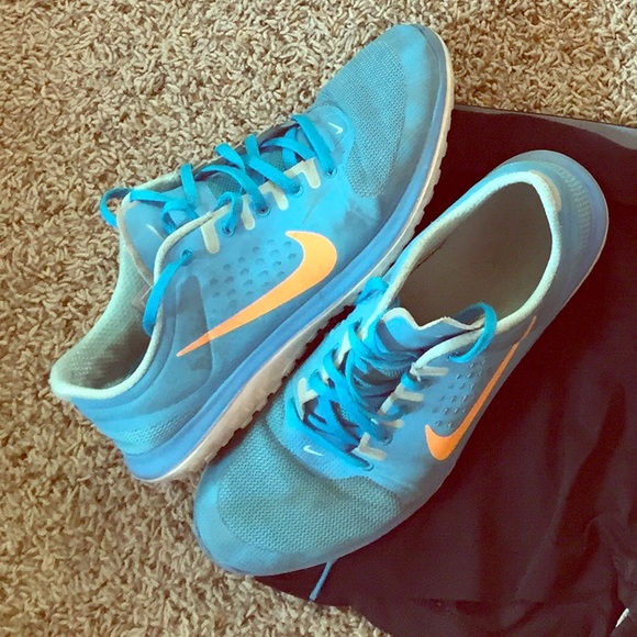 Blue Nike shoes