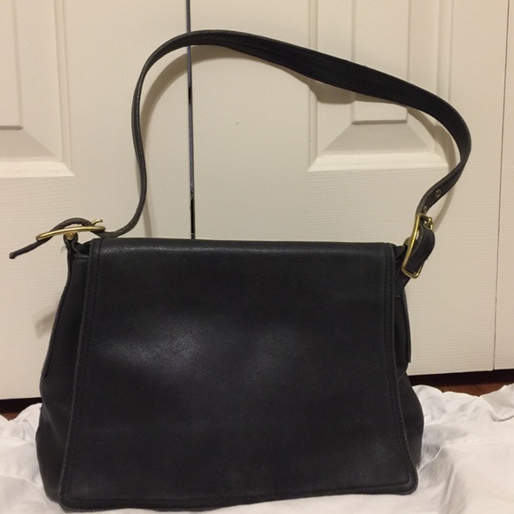 Black vintage coach shoulder bag