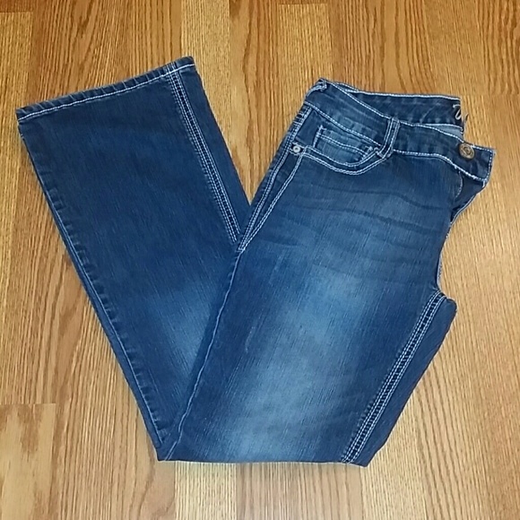 Dark wash boot cut jeans