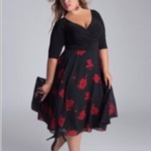 Black &a red floral dress