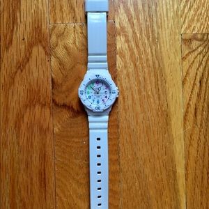 White Casio watch