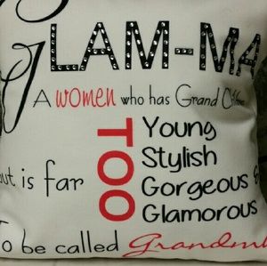 Fully custom glamma throw pillow