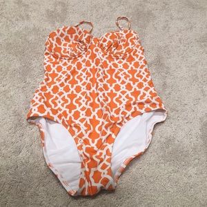 Cabana Life Orange One Piece Swim Suit Size L