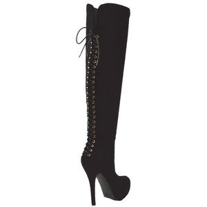 Women's black boots high heels