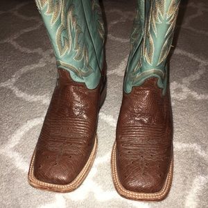 Womens Justin smooth ostrich boots