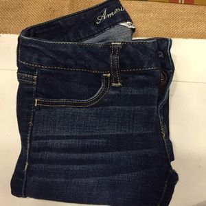 AE dark denim capris jegging jeans