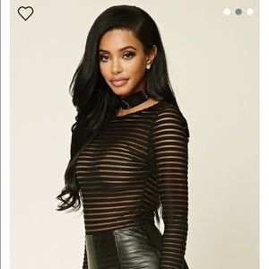 Sheer mesh paneled bodysuit