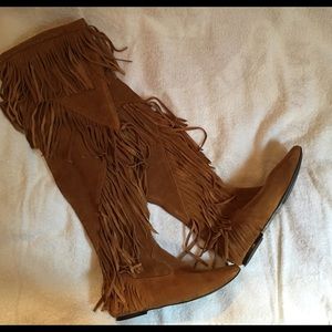 Sam Edelman over the knee fringe boot
