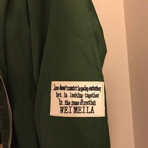 Jackets & Coats - Army Green Embroidered Patch Bomber Jacket Jackets & Coats - Army Green Embroidered Patch Bomber Jacket